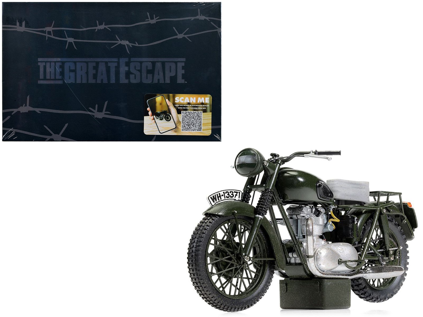 triumph tr6 trophy motorcycle dark green (weathered) "the great escape" (1963) movie diecast model by corgi triumph tr6 trophy motorcycle dark green (weathered) "the great escape" (1963) movie diecast model by corgi