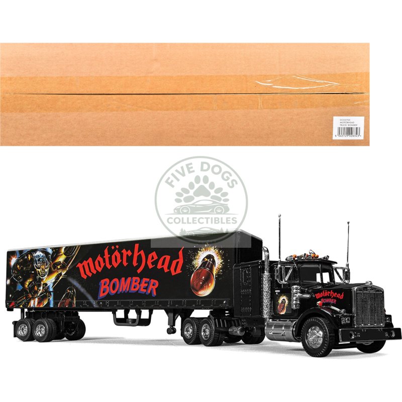 "motorhead bomber" transport truck black 1/50 diecast model by corgi