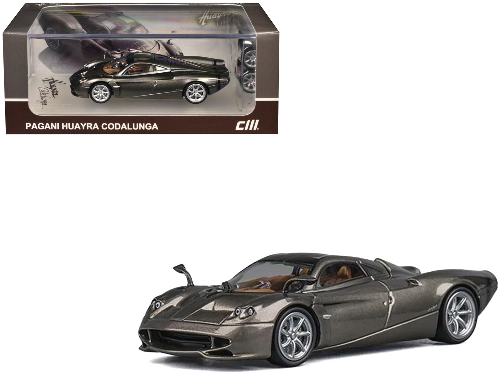 pagani huayra codalunga gun metal gray metallic with sunroof and extra wheels 1/64 diecast model car by cm model pagani huayra codalunga gun metal gray metallic with sunroof and extra wheels 1/64 diecast model car by cm model