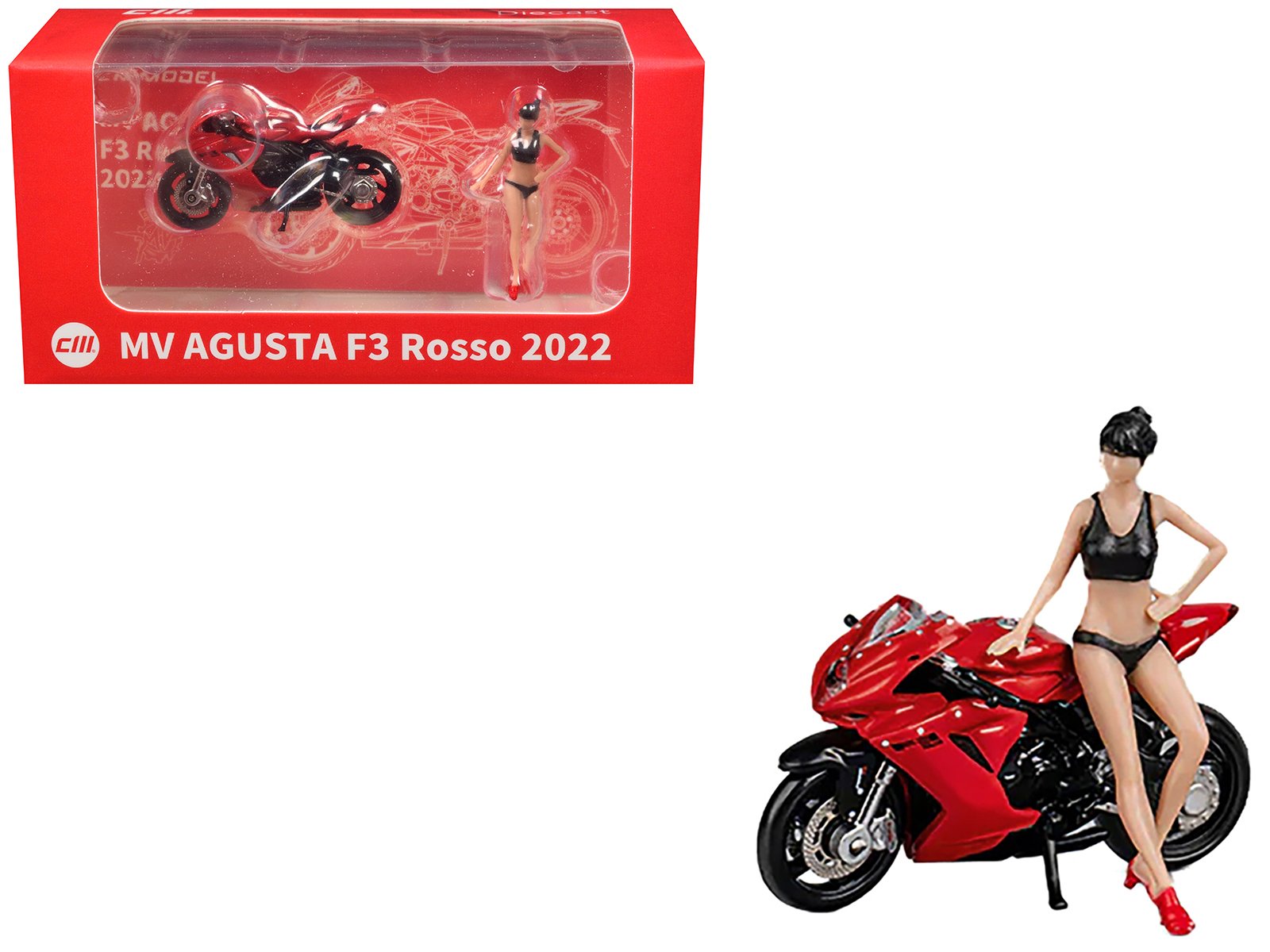 2022 mv agusta f3 rosso motorcycle red with figure 1/64 diecast model by cm model 2022 mv agusta f3 rosso motorcycle red with figure 1/64 diecast model by cm model