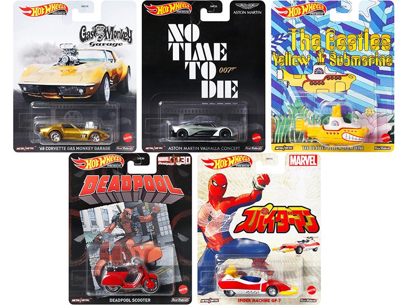 "retro entertainment 2021" 5 piece set diecast model cars by hot wheels "retro entertainment 2021" 5 piece set diecast model cars by hot wheels