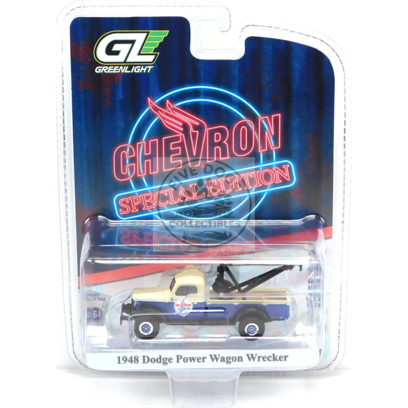 41175 a greenlight 1948 dodge power wagon wrecker chevron special edition