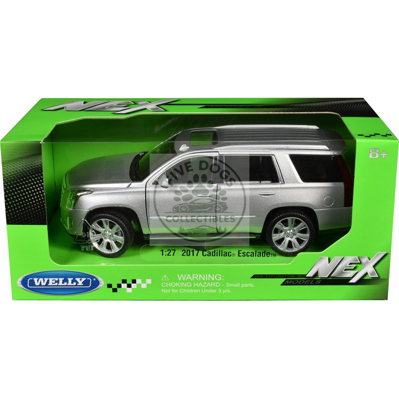 2017 cadillac escalade with sunroof silver metallic 1/24 1/27 diecast model car by welly