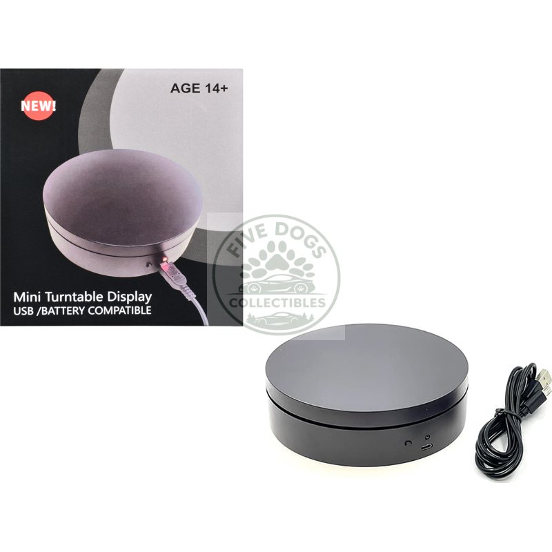 mini turntable rotating display stand 4.75" with black base for 1/64 scale model cars