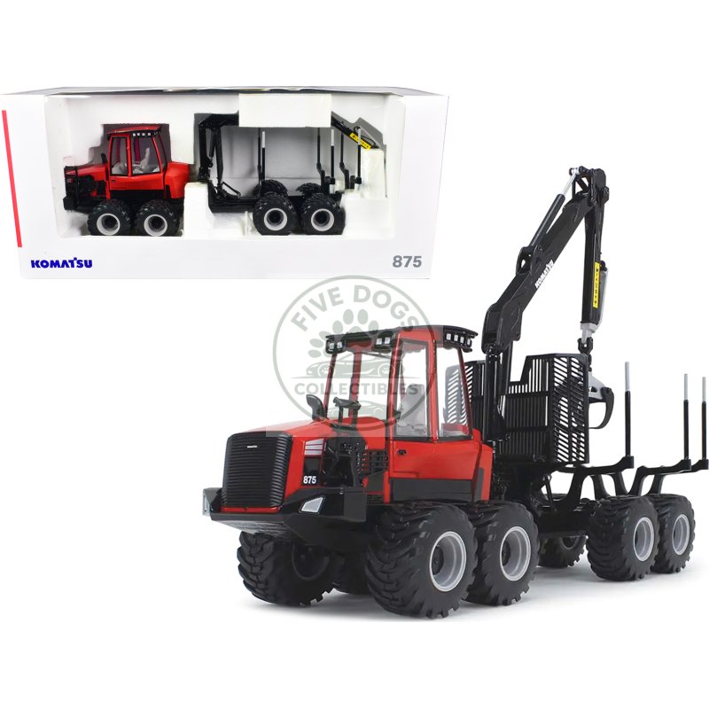 komatsu 875.1 forwarder red and black 1/32 diecast model by first gear