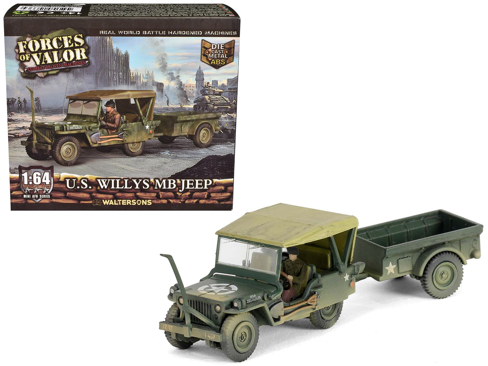 willys mb jeep with trailer olive drab (weathered) with driver figure "united states army" "mini afv" series 1/64 diecast model by forces of valor willys mb jeep with trailer olive drab (weathered) with driver figure "united states army" "mini afv" series 1/64 diecast model by forces of valor