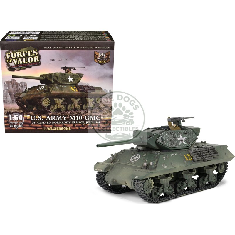 u.s. army m10 gmc tank "702nd tank destroyer battalion normandy france" (1944) united states army "mini afv" series 1/64 diecast model by forces of valor