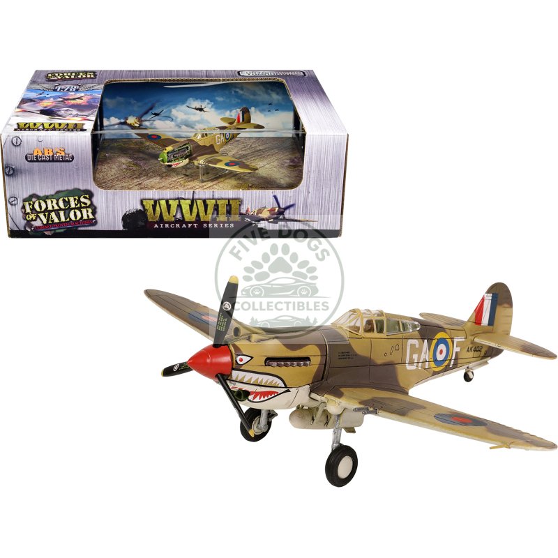 curtiss p 40b tomahawk mk iib aircraft fighter "112 squadron (royal air force) ak402 ga f north africa" (october 1941) "ww2 aircrafts series" 1/72 diecast model by forces of valor