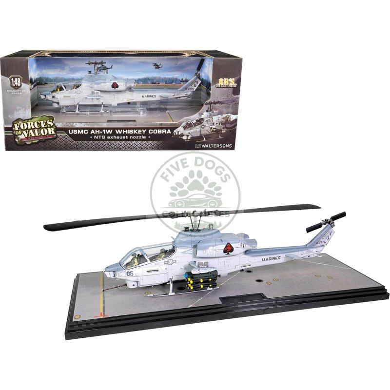 bell ah 1w whiskey cobra attack helicopter (nts exhaust nozzle) "u.s marine corps squadron 267 final flight of the ah 1w camp pendleton" (23 march 2012) 1/48 diecast model by forces of valor
