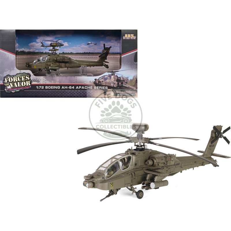 boeing apache ah 64d longbow attack helicopter "99 5135 of c company 1 227 atkhb 1st cavalry division 11th aviation regiment (attack) karbala operation iraq freedom" (2003) united states army 1/72 diecast model by forces of valor