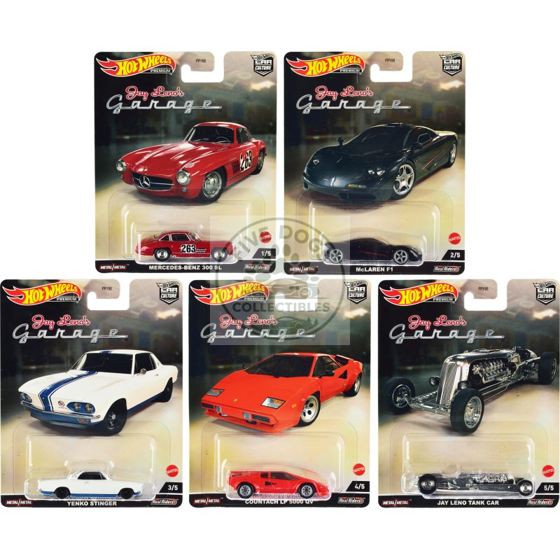 "jay leno’s garage" 5 piece set "car culture" series diecast model cars by hot wheels