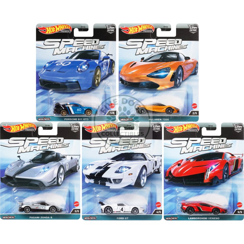 "speed machines" 5 piece set "car culture" series diecast model cars by hot wheels