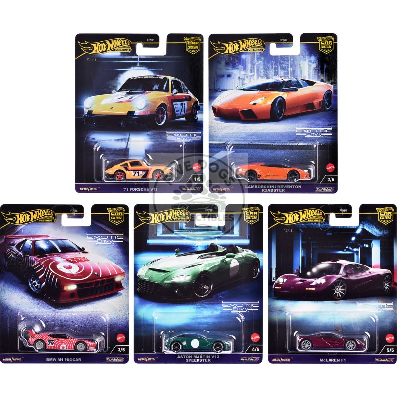 "exotic envy" 5 piece set "car culture" 2024 series g diecast model cars by hot wheels