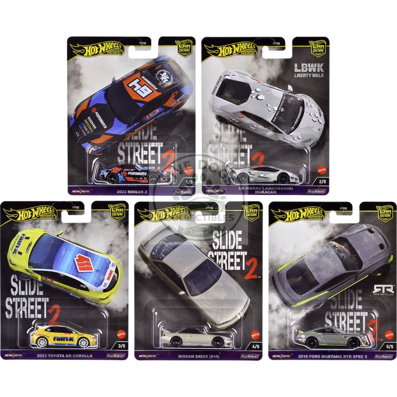 "slide street 2" 5 piece set "car culture" 2024 series h diecast model cars by hot wheels