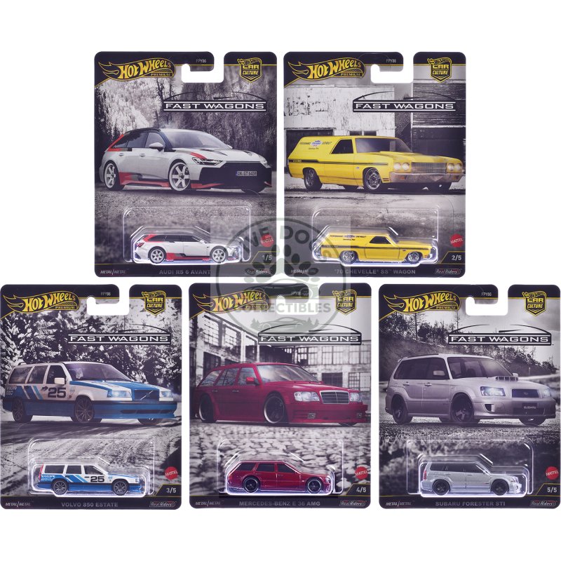 "fast wagons" 5 piece set "car culture" 2024 series j diecast model cars by hot wheels