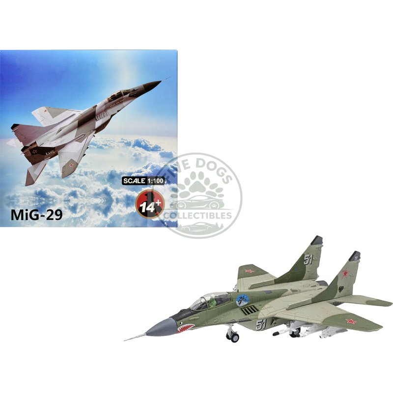 mikoyan gurevich mig 29 fighter aircraft "120th gviap domna airfield" (2001) russian air force 1/100 diecast model airplane