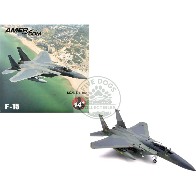 mcdonnell douglas f 15a eagle aircraft "spittin kittens 5th fighter interceptor squadron tactical air command minot afb" (1985) united states air force 1/100 diecast model airplane