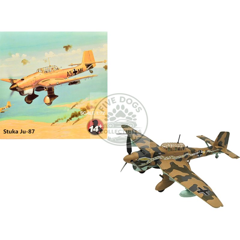 junkers ju 87r trop stuka bomber aircraft "immelmann 6./stg 2 libya" (1941) german luftwaffe 1/72 diecast model airplane
