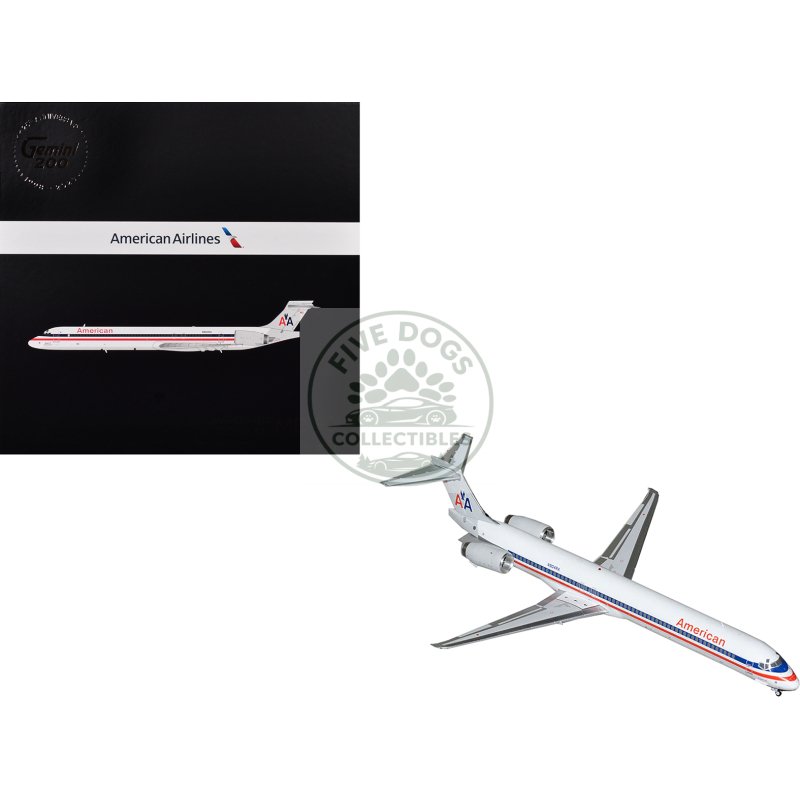 mcdonnell douglas md 90 commercial aircraft "american airlines" (n904ra) white with red and blue stripes "gemini 200" series 1/200 diecast model airplane by geminijets
