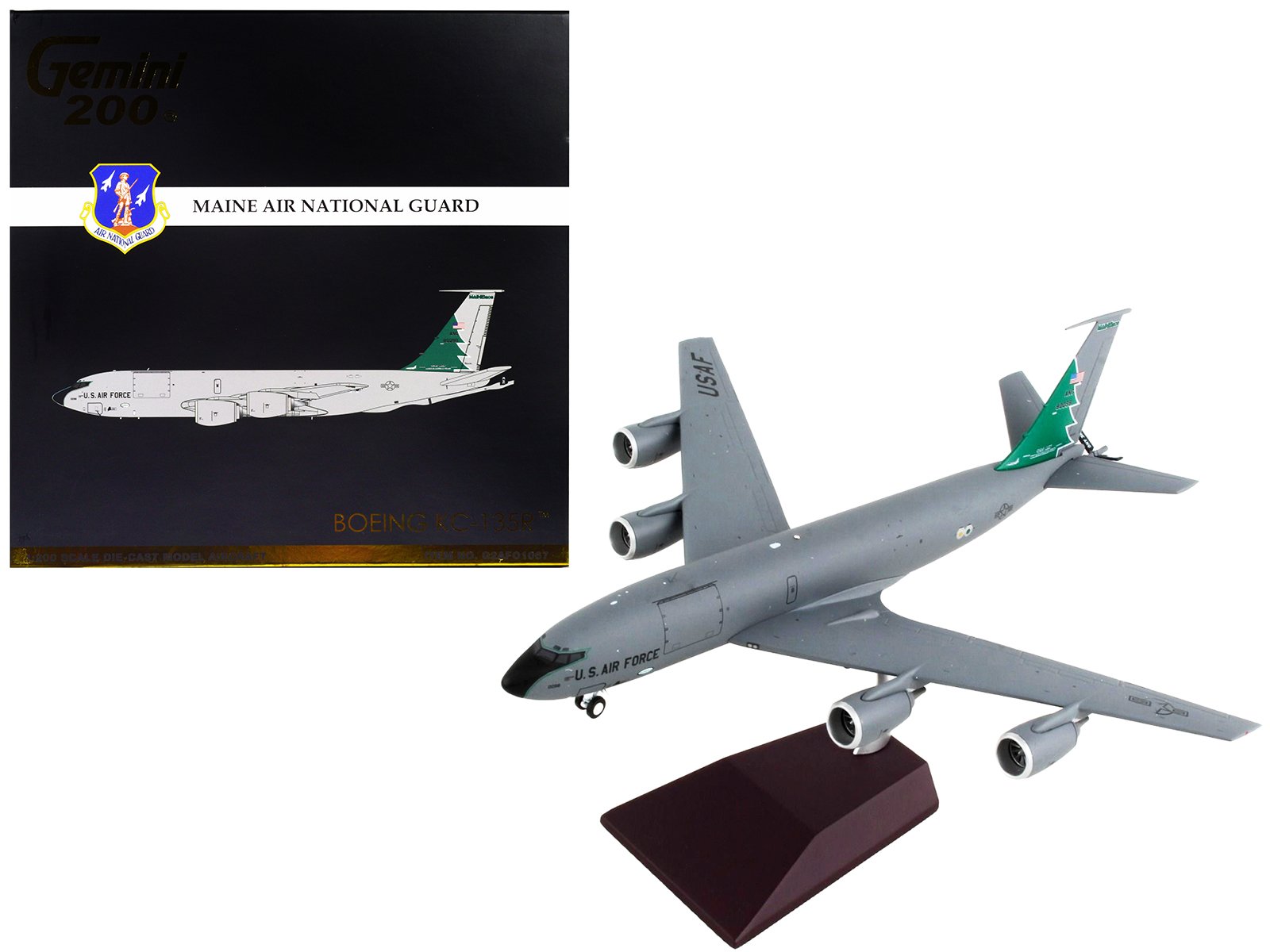 boeing kc 135r stratotanker tanker aircraft "maine air national guard" united states air force "gemini 200" series 1/200 diecast model airplane by geminijets boeing kc 135r stratotanker tanker aircraft "maine air national guard" united states air force "gemini 200" series 1/200 diecast model airplane by geminijets