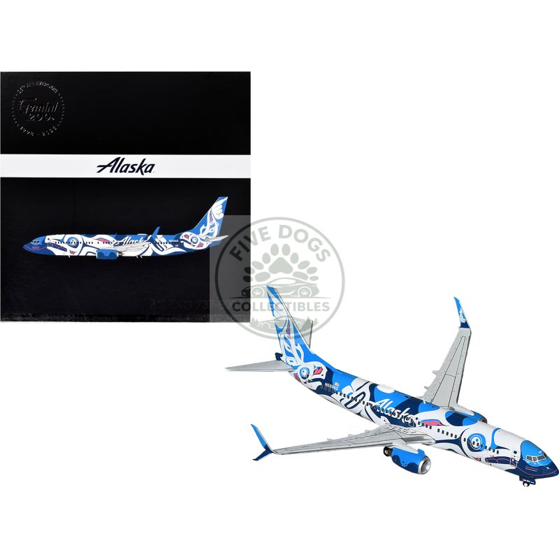 boeing 737 800 commercial aircraft "alaska airlines" (n559as) salmon people livery "gemini 200" series 1/200 diecast model airplane by geminijets