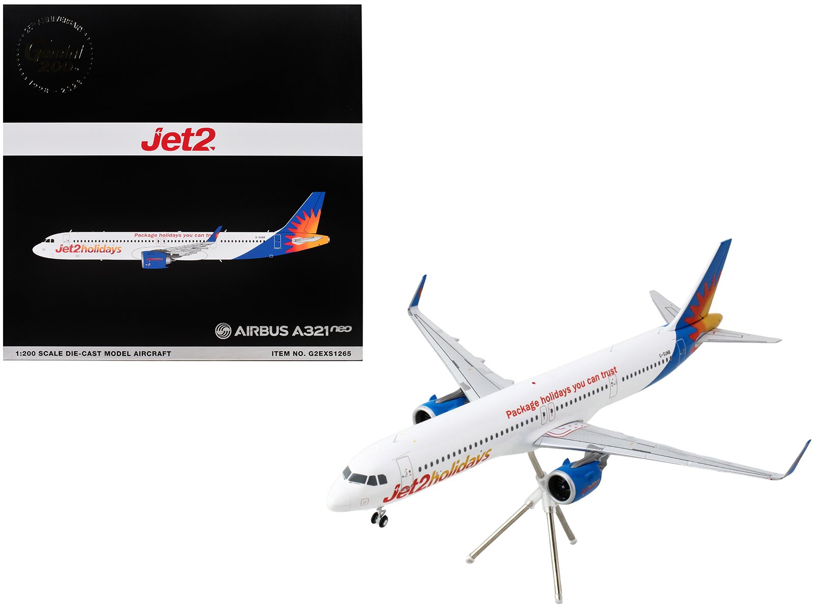 airbus a321neo commercial aircraft "jet2holidays" (g sunb) white with tail graphics "gemini 200" series 1/200 diecast model airplane by geminijets airbus a321neo commercial aircraft "jet2holidays" (g sunb) white with tail graphics "gemini 200" series 1/200 diecast model airplane by geminijets