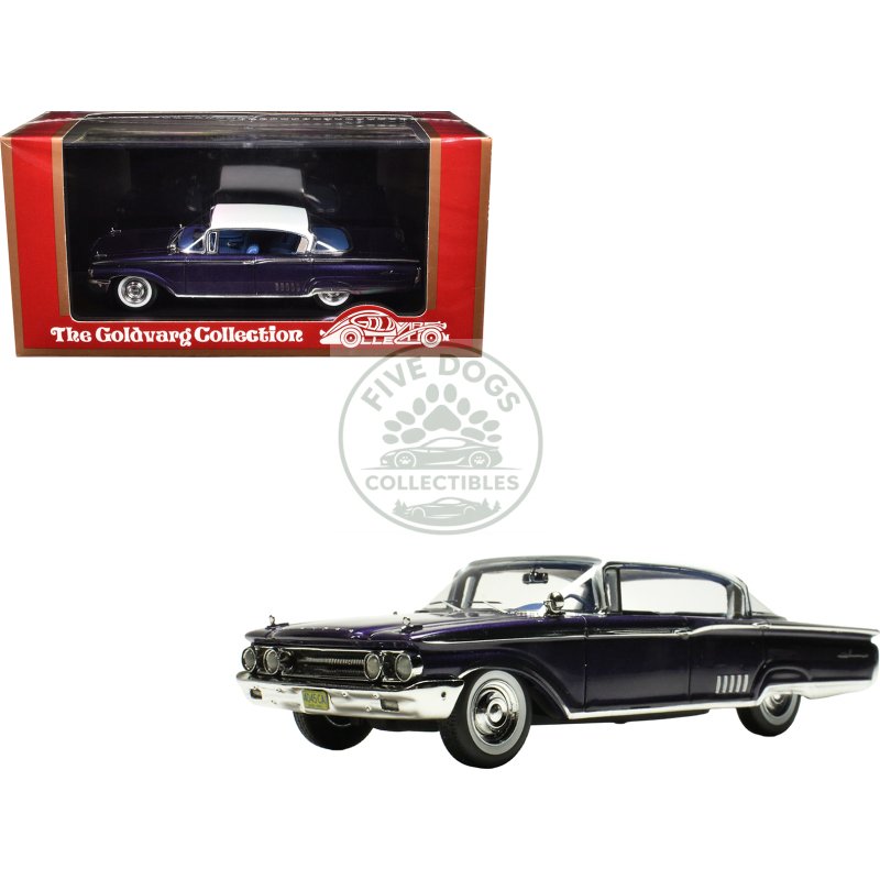 1960 mercury park lane 4 door sedan marine blue metallic with white top and blue interior limited edition to 200 pieces worldwide 1/43 model car by goldvarg collection
