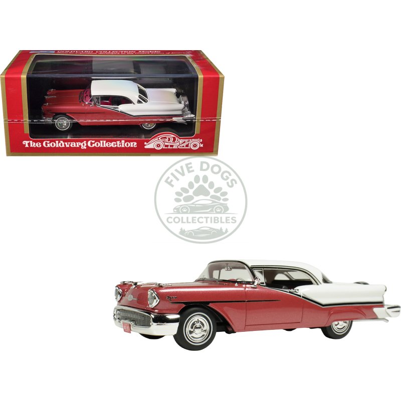 1957 oldsmobile starfire royal glow red and alcan white limited edition to 200 pieces worldwide 1/43 model car by goldvarg collection