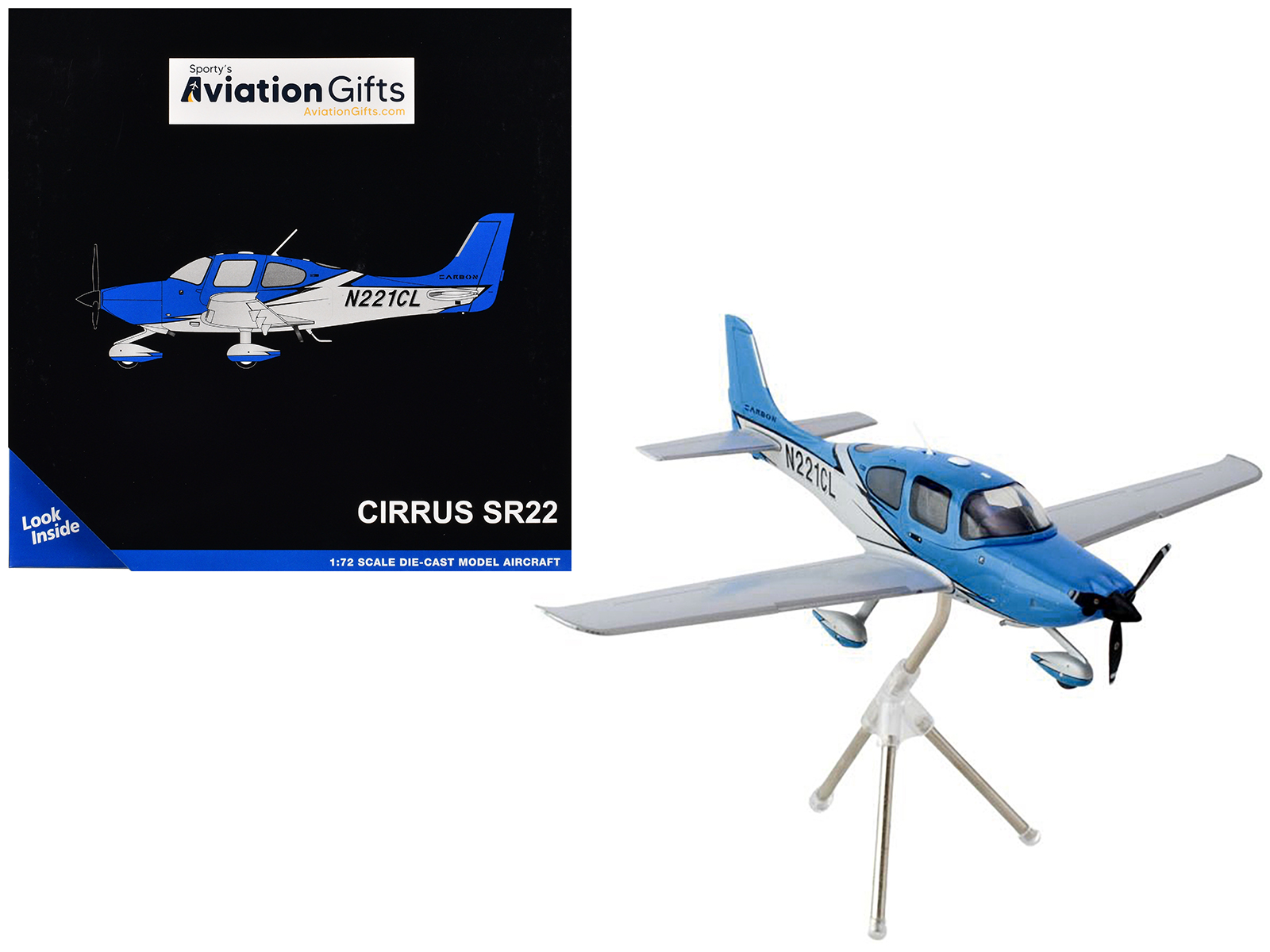 cirrus sr22 composite aircraft (n221cl) blue "gemini general aviation" series 1/72 diecast model airplane by geminijets cirrus sr22 composite aircraft (n221cl) blue "gemini general aviation" series 1/72 diecast model airplane by geminijets
