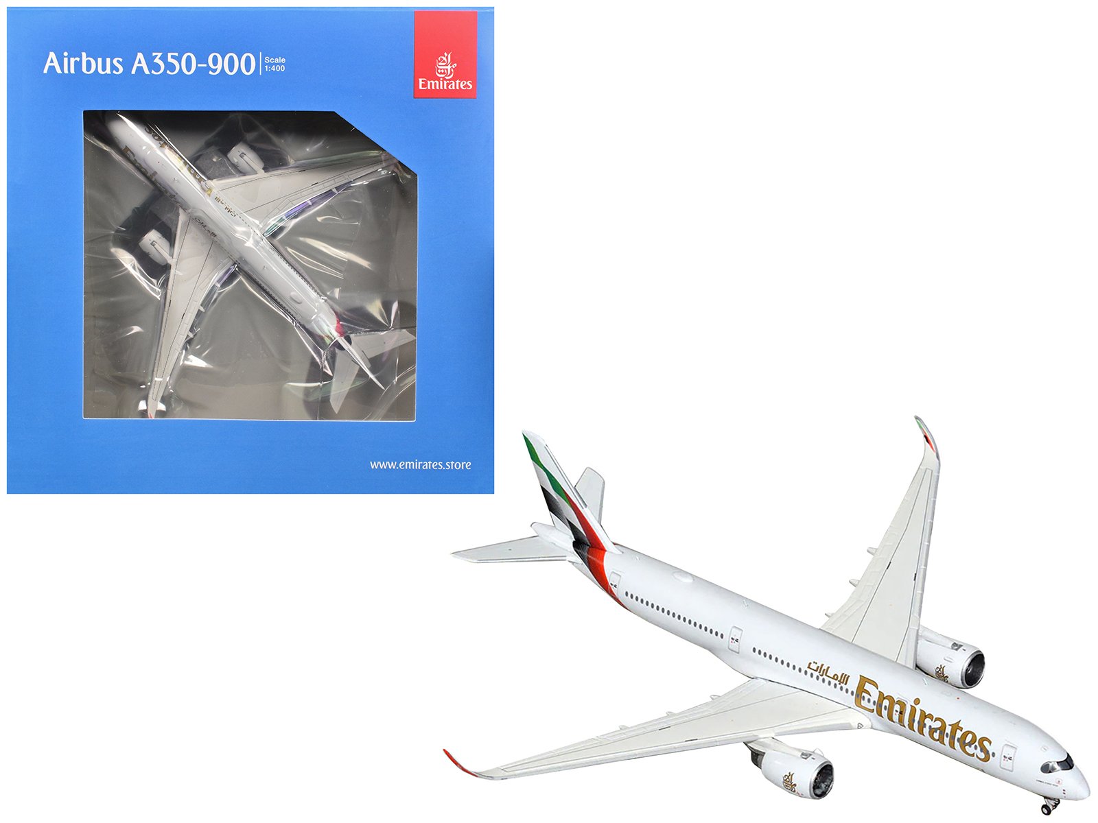 airbus a350 900 commercial aircraft "emirates airlines" (a6 exb) white with tail graphics 1/400 diecast model airplane by geminijets airbus a350 900 commercial aircraft "emirates airlines" (a6 exb) white with tail graphics 1/400 diecast model airplane by geminijets