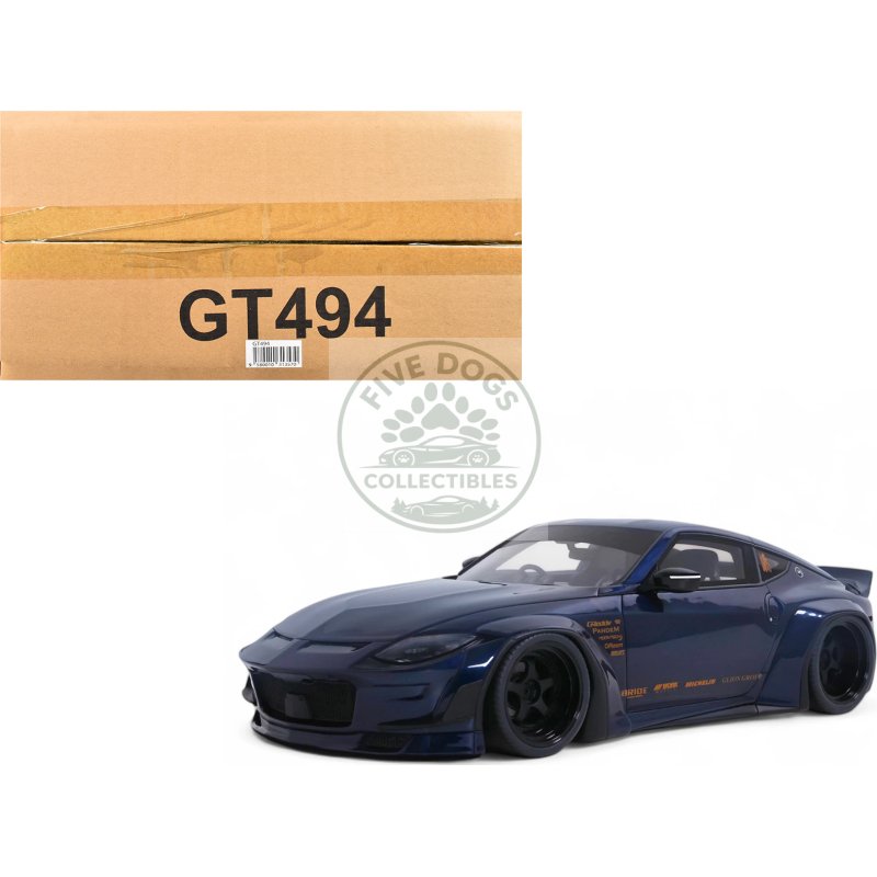 2023 nissan 400z by pandem rhd (right hand drive) midnight blue 1/18 model car by gt spirit
