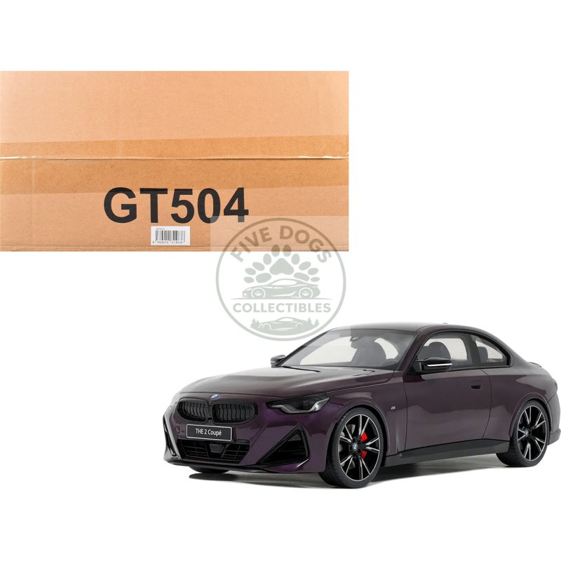 2023 bmw m240i thundernight purple metallic 1/18 model car by gt spirit