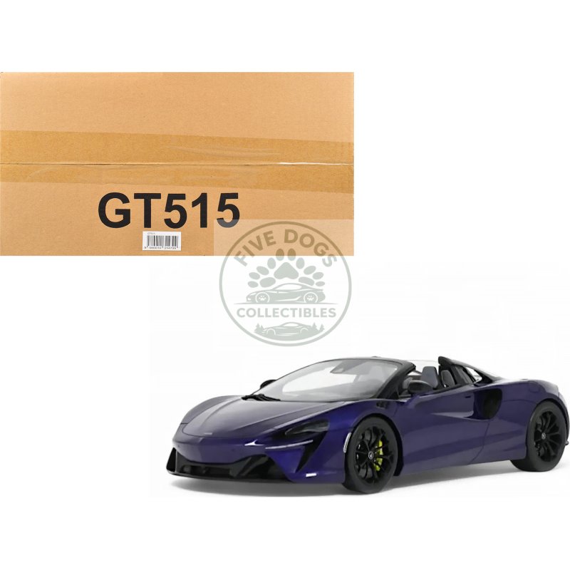 2024 mclaren artura spider lantana purple metallic 1/18 model car by gt spirit