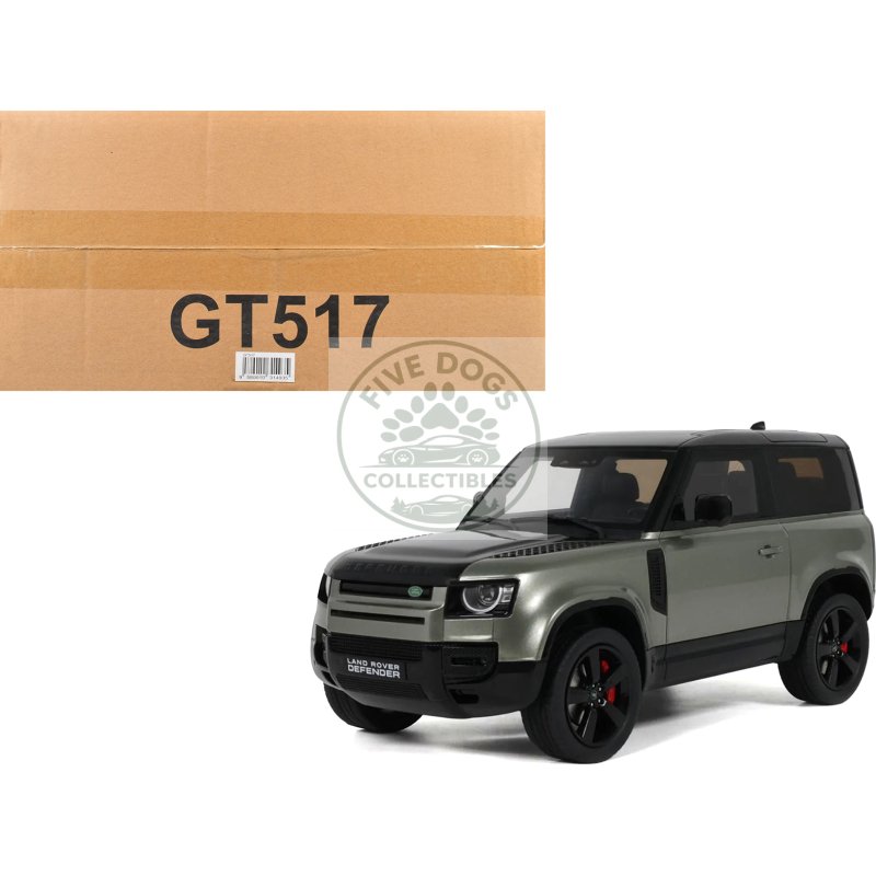 2021 land rover defender 90 p400 x dynamic hse pangea green metallic 1/18 model car by gt spirit