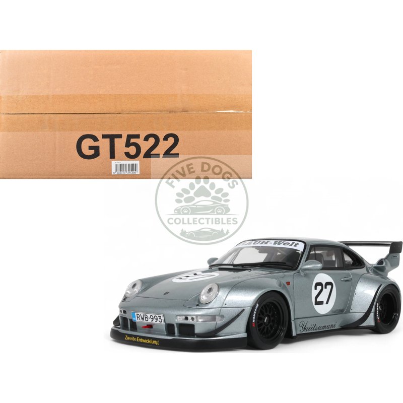 2024 rwb yuiitsumuni #27 silver metallic 1/18 model car by gt spirit