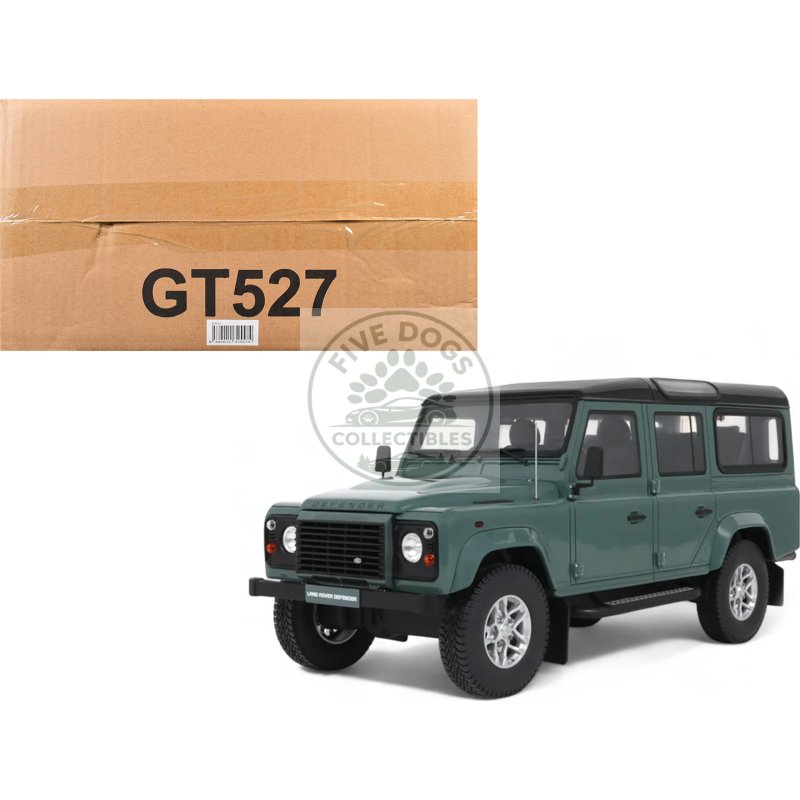 2016 land rover defender 3 station wagon green with black top 1/18 model car by gt spirit