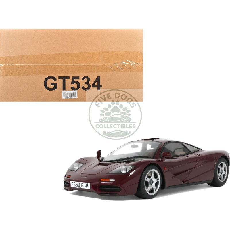1992 mclaren f1 dark red 1/18 model car by gt spirit