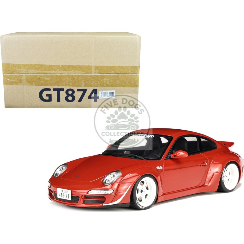 2021 porsche 911 rwb "aka phila" red 1/18 model car by gt spirit