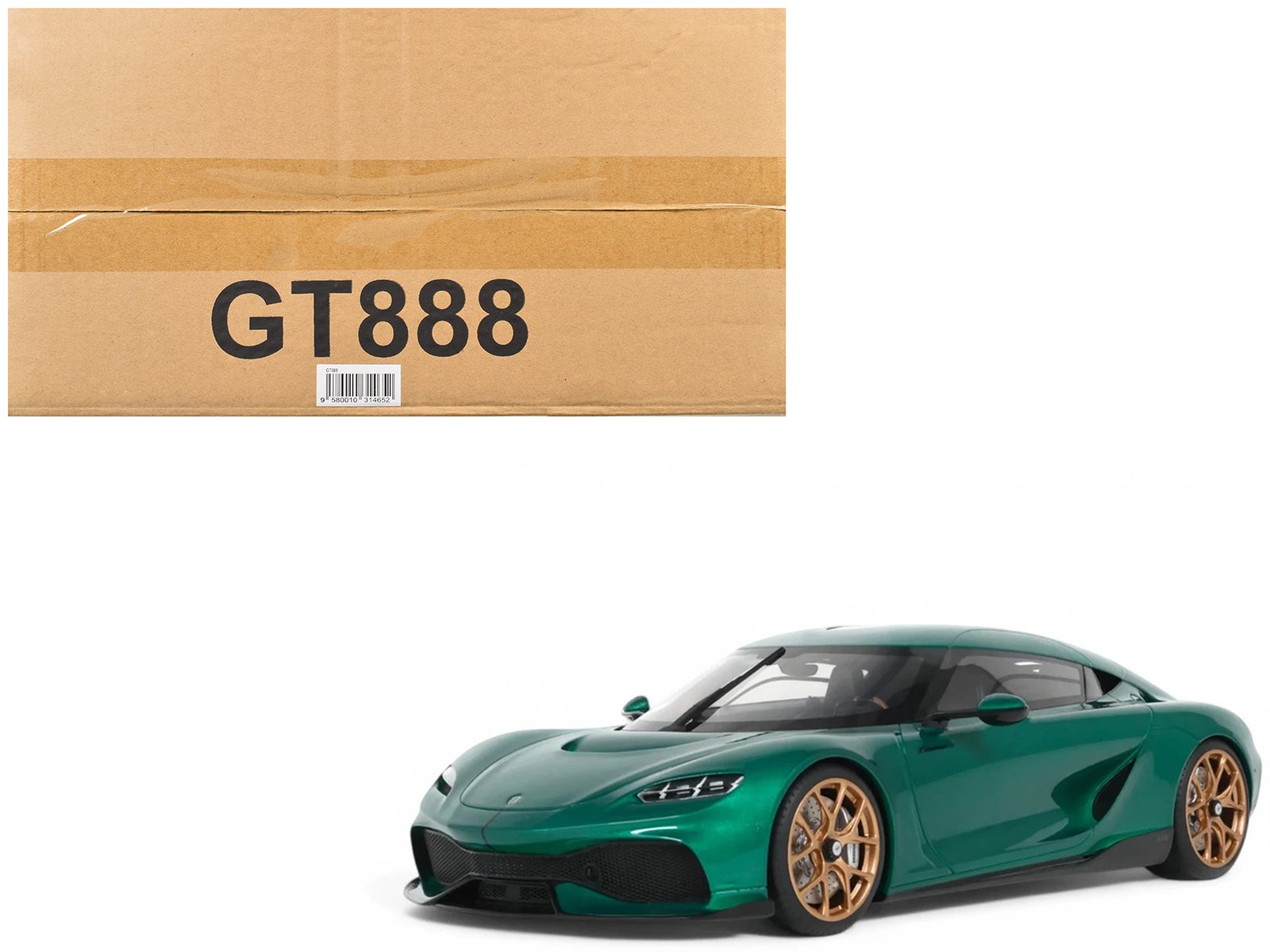 2024 koenigsegg gemera racing green metallic 1/18 model car by gt spirit 2024 koenigsegg gemera racing green metallic 1/18 model car by gt spirit