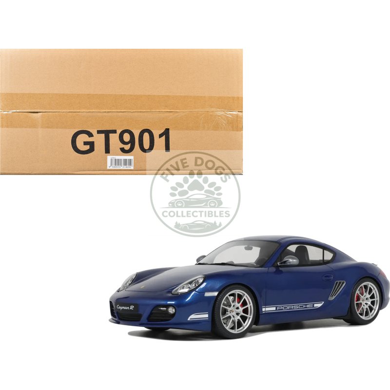 2012 porsche cayman r aqua blue metallic 1/18 model car by gt spirit