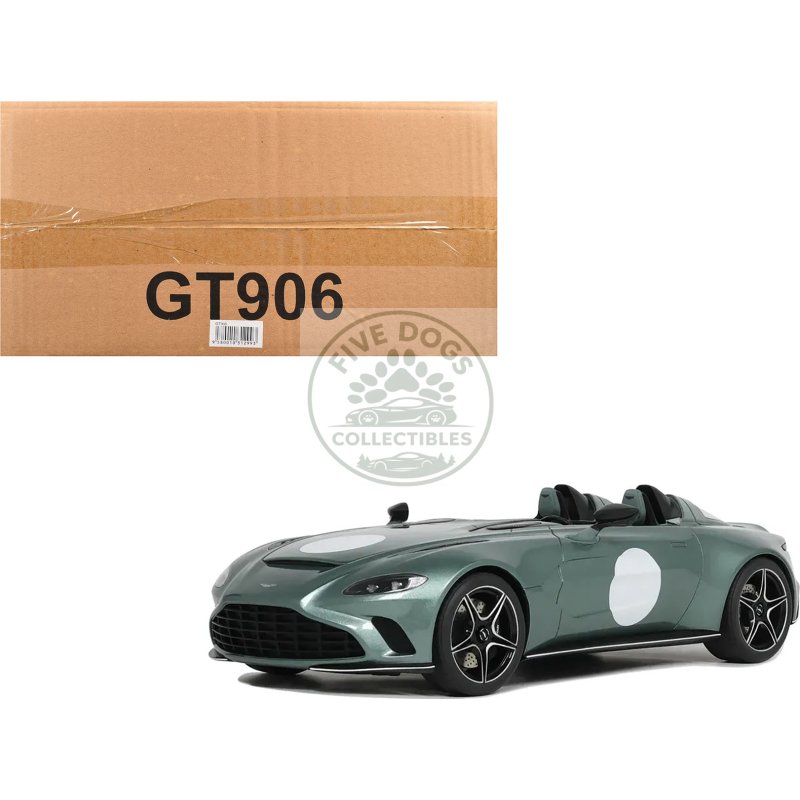 aston martin v12 speedster green metallic 1/18 model car by gt spirit