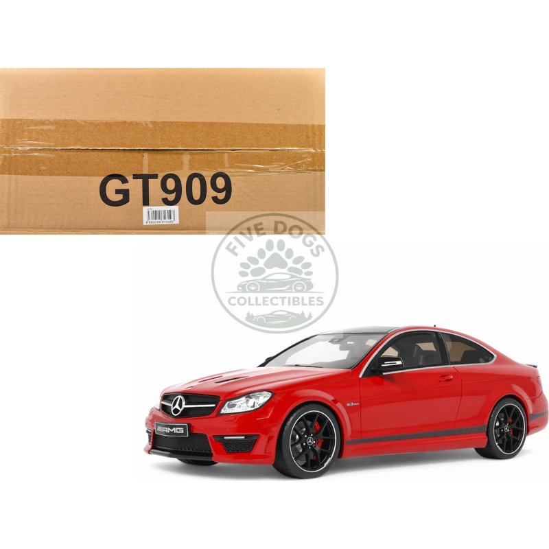 2014 mercedes benz c63 amg red with black top 1/18 model car by gt spirit