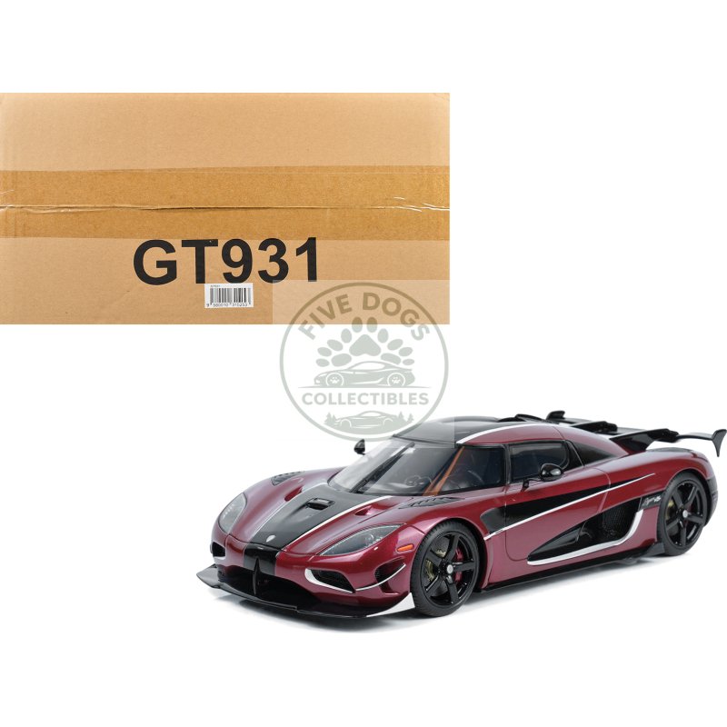 2017 koenigsegg agera rs deep red metallic with black stripes 1/18 model car by gt spirit