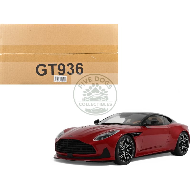2023 aston martin db12 hyper red with black top 1/18 model car by gt spirit