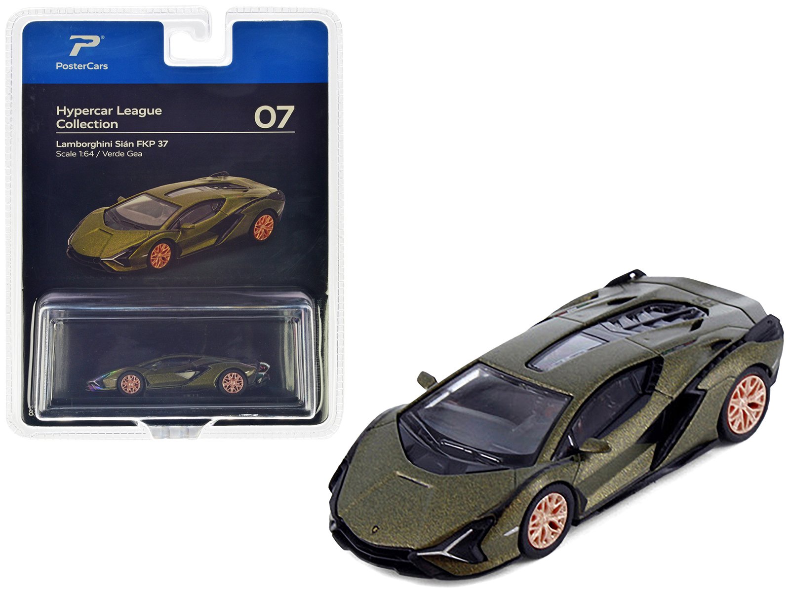 lamborghini sian fkp 37 verde gea green metallic "hypercar league collection" 1/64 diecast model car by postercars lamborghini sian fkp 37 verde gea green metallic "hypercar league collection" 1/64 diecast model car by postercars