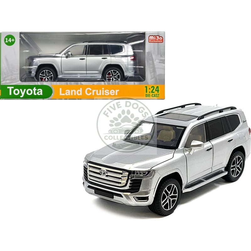 toyota land cruiser silver metallic with sun roof 1/24 diecast model car
