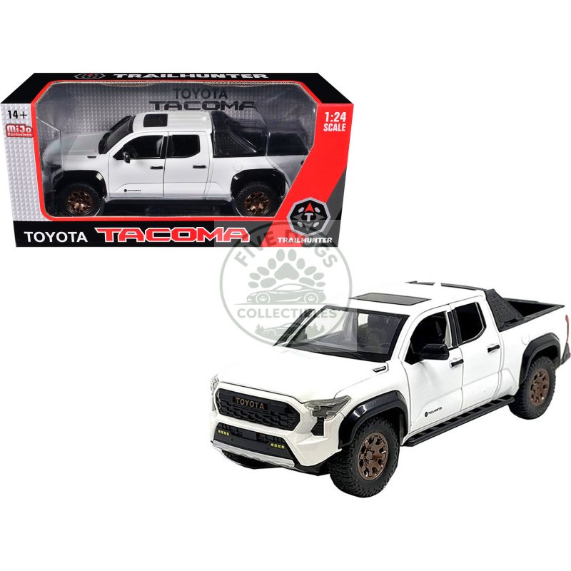 2024 toyota tacoma trailhunter edition pickup truck white metallic 1/24 diecast model car