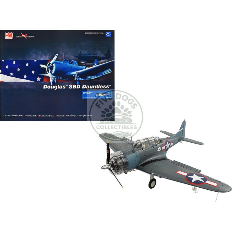 douglas sbd 5 dauntless bomber aircraft "vb 16 uss lexington" (1943) united states navy "premium collection" 1/32 diecast model by hobby master