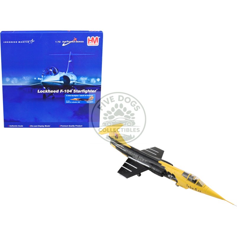 lockheed f 104g starfighter fighter aircraft "jabog 33 farewell" jabog 33. luftwaffe (1985) "air power series" 1/72 diecast model by hobby master
