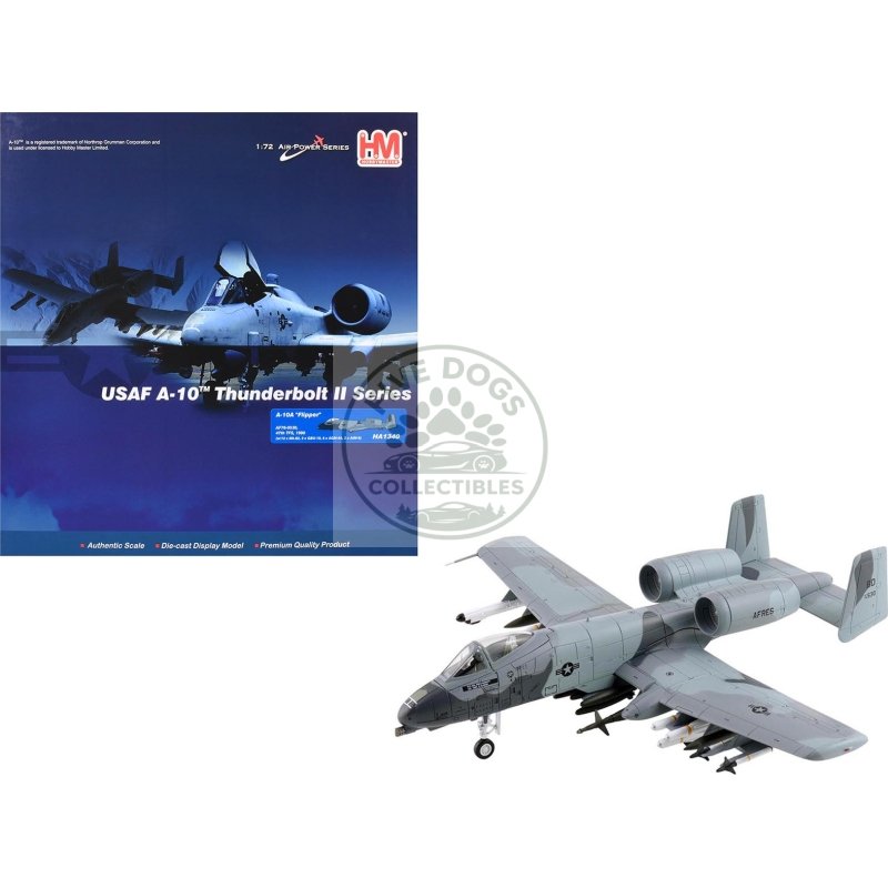 fairchild republic a 10a thunderbolt ii attack aircraft "flipper 47th tactical fighter squadron barksdale afb" (1990) united states air force "air power series" 1/72 diecast model by hobby master